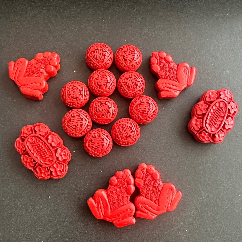 Rare Bundle of Vintage Cinnabar Beads